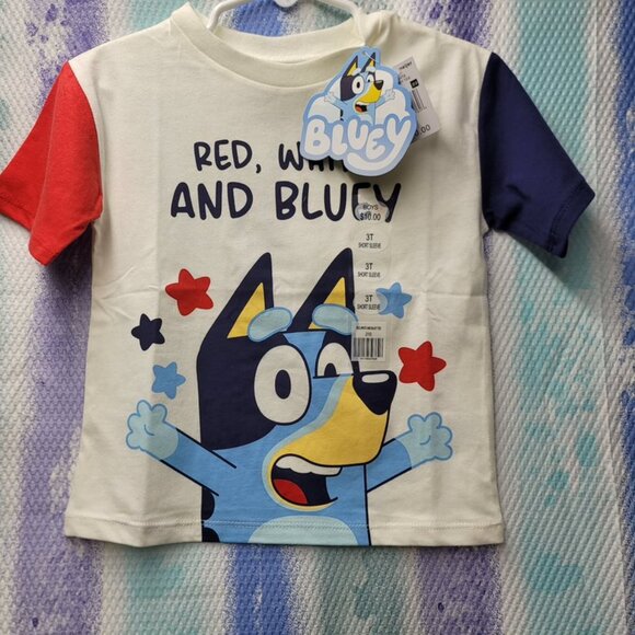 Other - Red, White, and Bluey Kids Tee Shirt